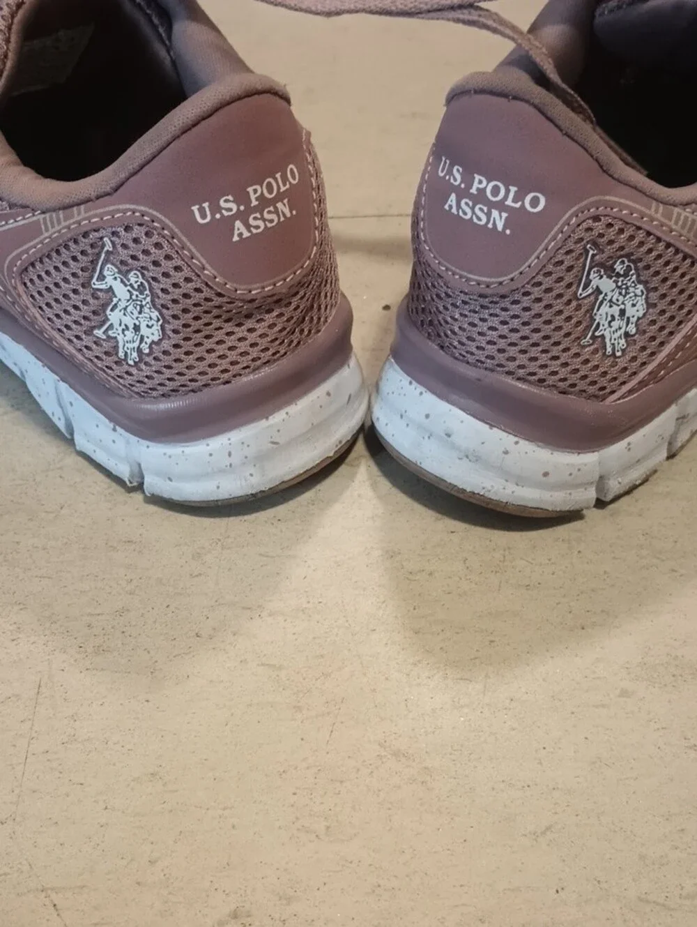 U.S. Polo Assn. Women's Dusty Pink Mesh Lace-Up Sneakers Size 7 Gym Workout Run